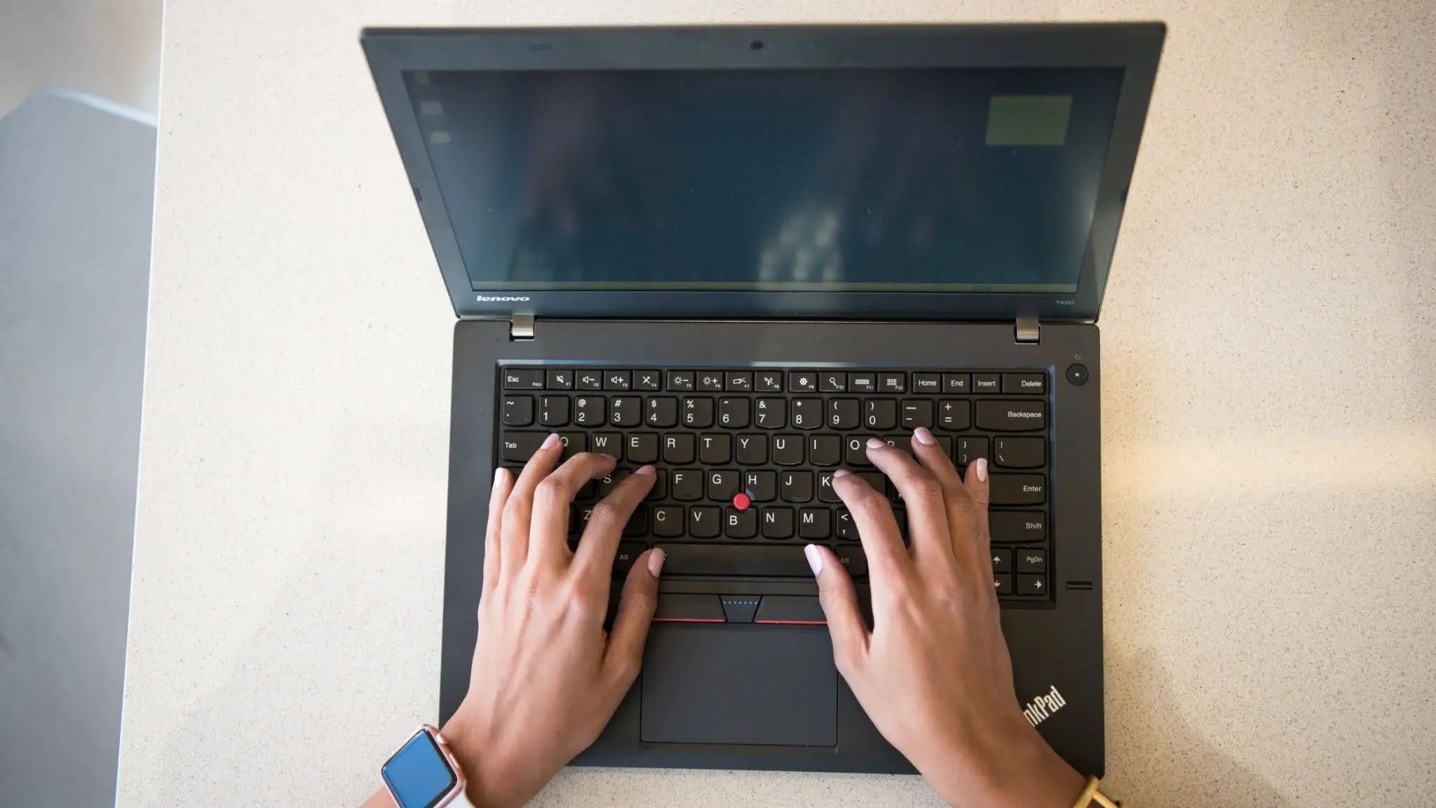 Lenovo computer repair in progress on a ThinkPad laptop